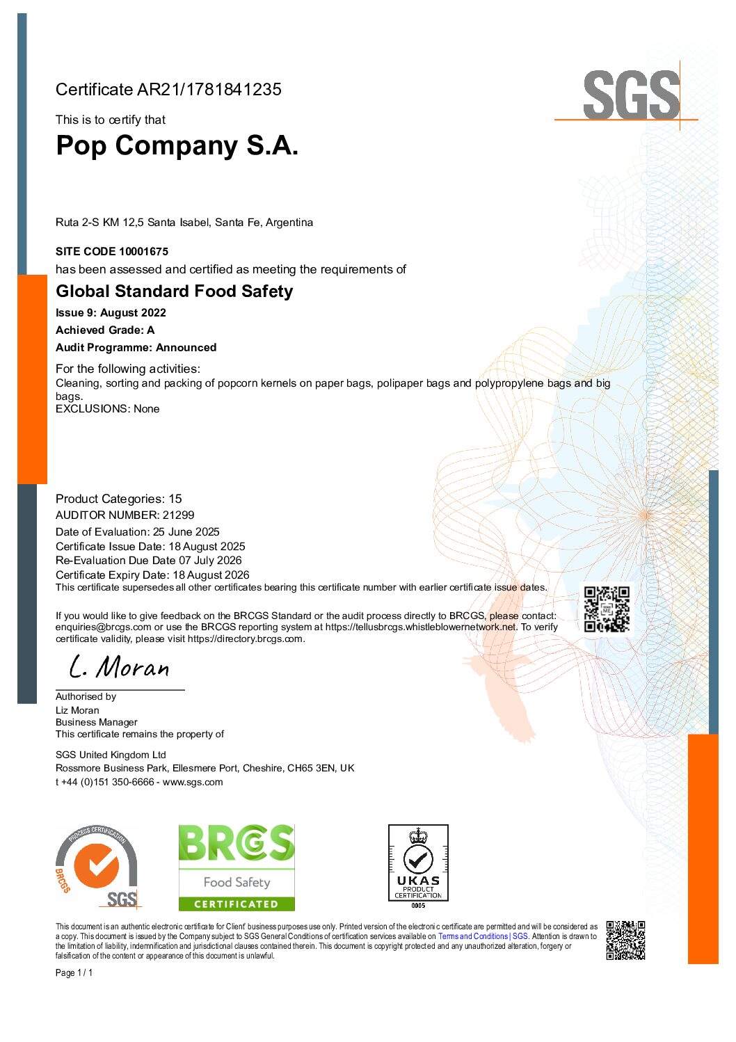 BRCGS 2025 - 2026